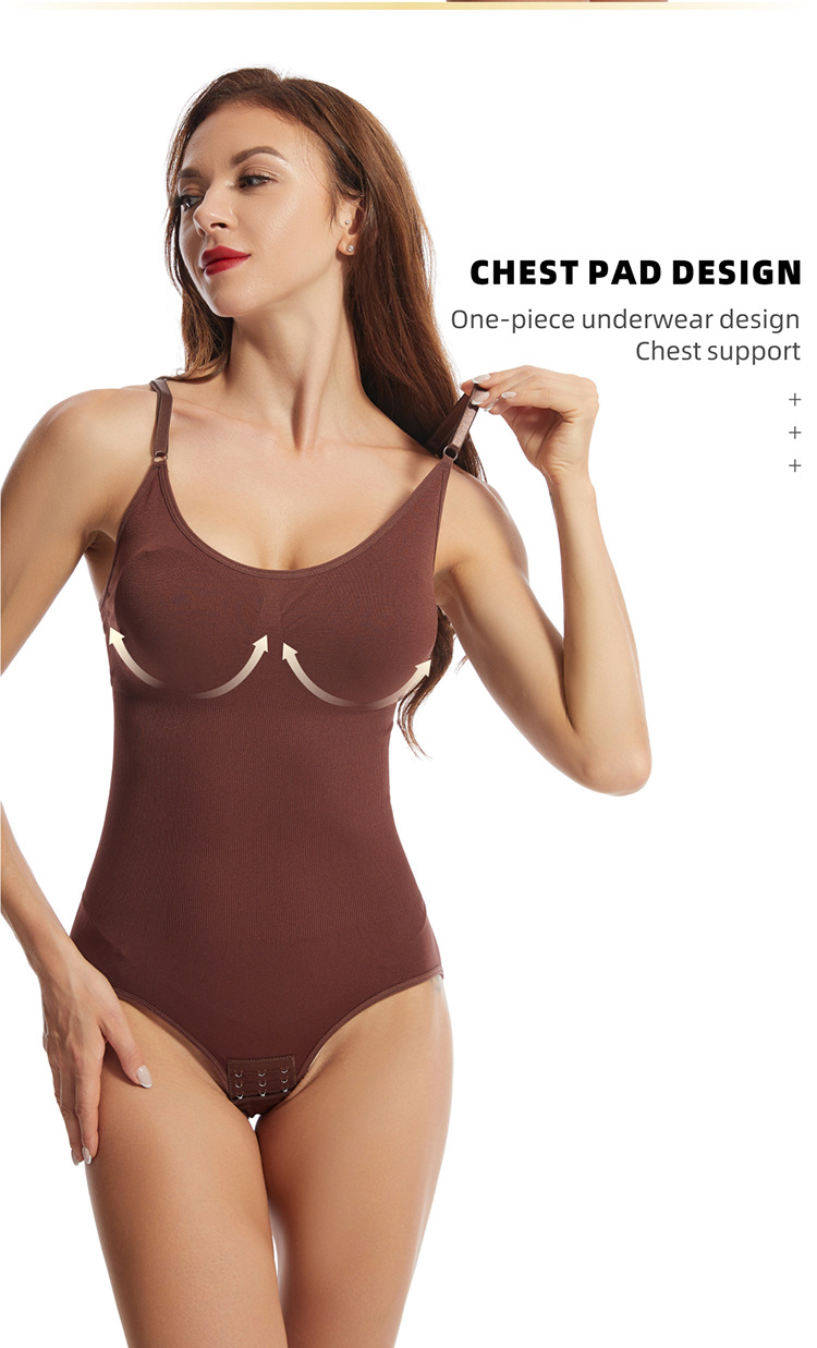 Solid Color U Neck Nylon Body Sculpting Shaping Underwear