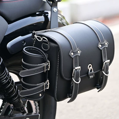 Bumper Side Bag Foldableable Backrest – Motorcycle bumper - black-new-quick-release-leather-edge-bag-1-pair-of-security-brackets