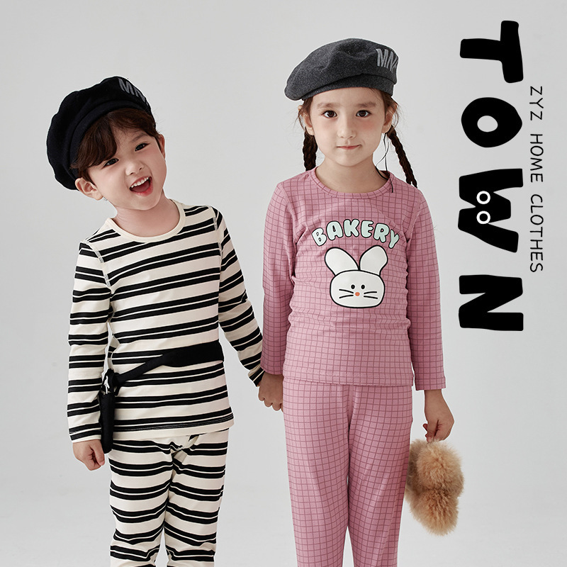 ZYZ designer Lycra Boneless Children's Home wear Class A Girls' pajamas boys' underwear two-piece gift box ZYZ designer Lycra Boneless Children's Home wear Class A Girls' pajamas boys' underwear two-piece gift box