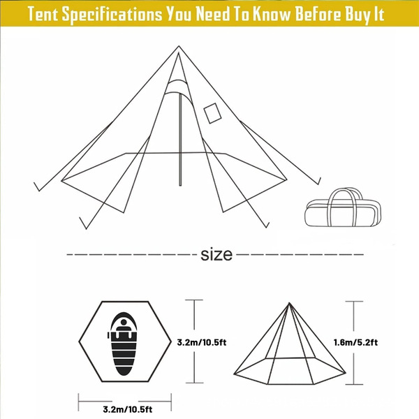Thermal tent with chimney and snow skirt
