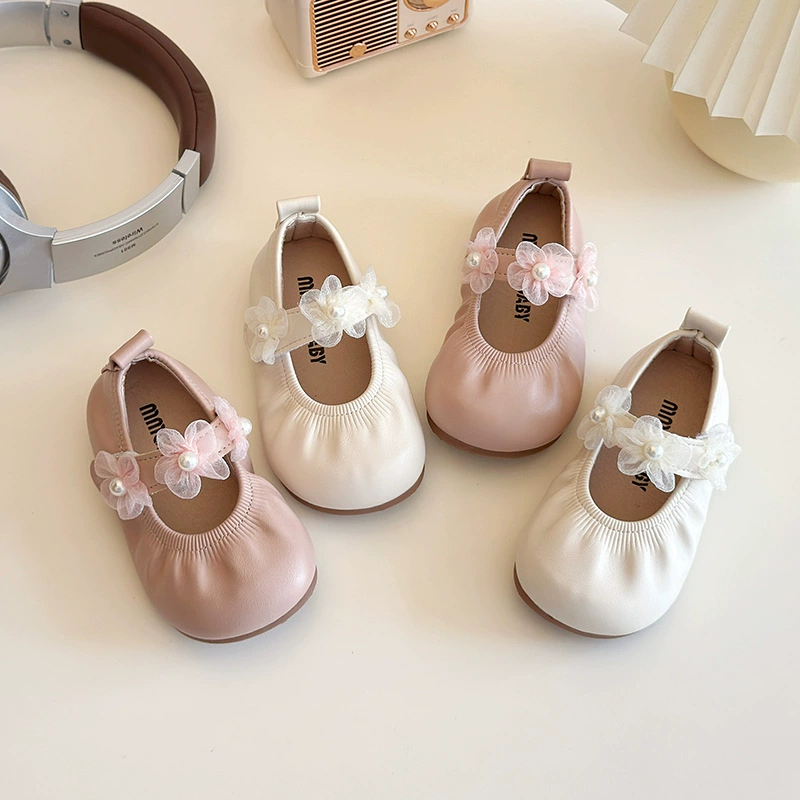 Кожаная обувь для девочек 2025 новая детская обувь принцессы весной