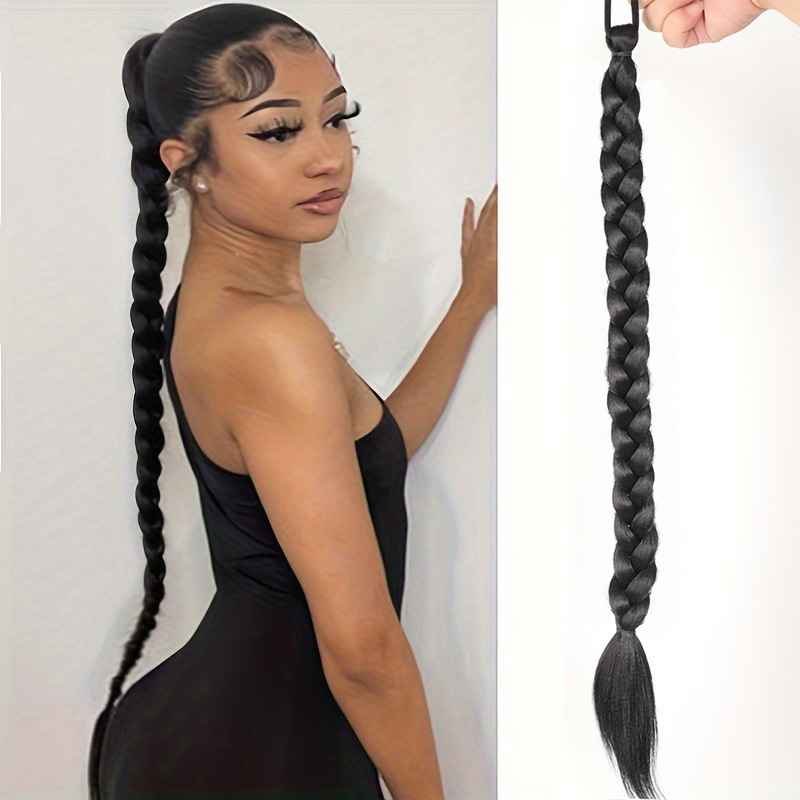 European and American wig women's twist braid ponytail chemical fiber long hair loop braid high tie fake ponytail AliExpress hot sale European and American wig women's twist braid ponytail chemical fiber long hair loop braid high tie fake ponytail AliExpress hot sale