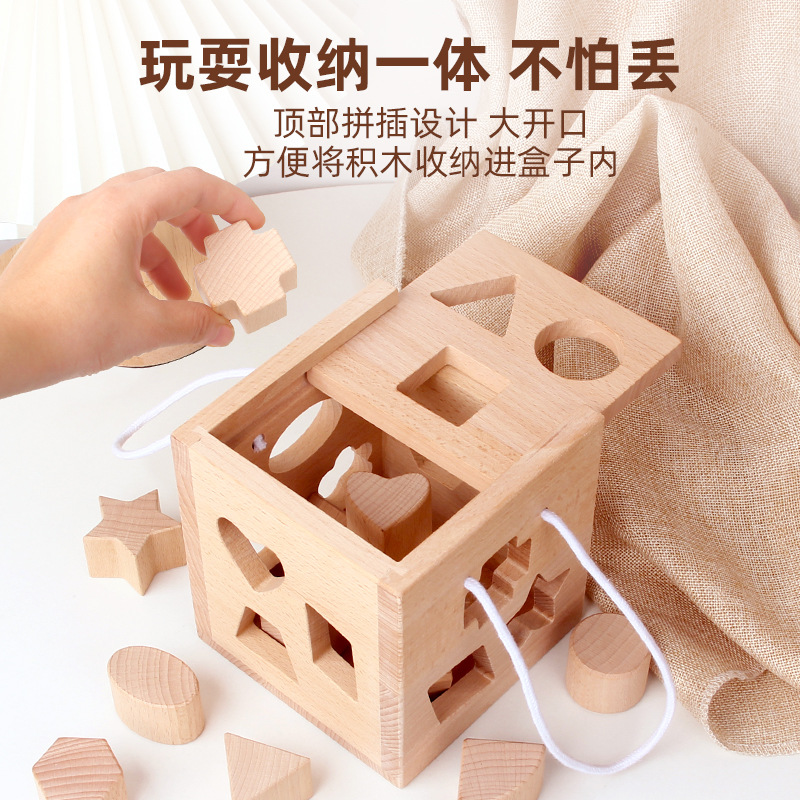 Montessori sensorial ayuda de enseñanza infantil juguetes de clasificación de geometría caja de entrada de geometría edición internacional