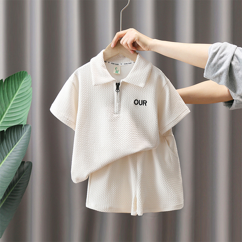 2908 traje de verano para niños 2023 nuevos niños de manga corta traje de dos piezas bebé verano ropa transpirable de moda