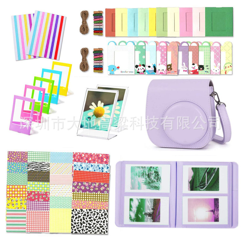 Polaroid Instax Mini 11 accessories suit camera bag shoulder strap album photo frame 8-in-1 lilac purple