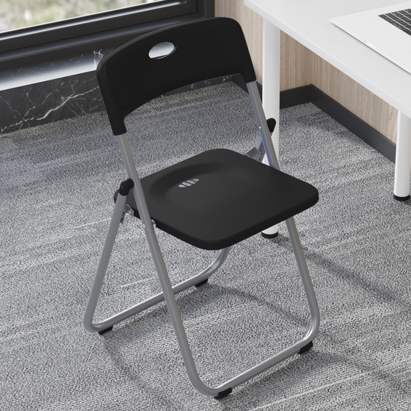Silla plegable, silla de comedor de plástico para el hogar, evento portátil, capacitación en conferencias, respaldo del personal, silla de computadora, taburete, simple ins