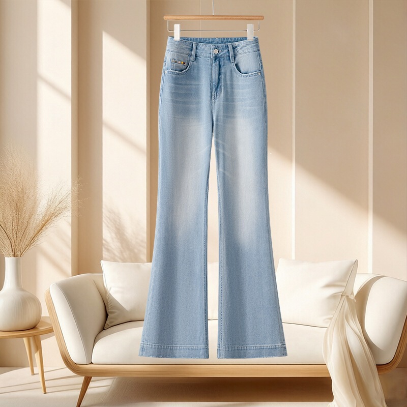 Tencel Jeans Light-Colored High-Waisted Straight-Leg Pants for Women 2026 Summer New Retro Thin Loose Straight-Leg Long Pants
