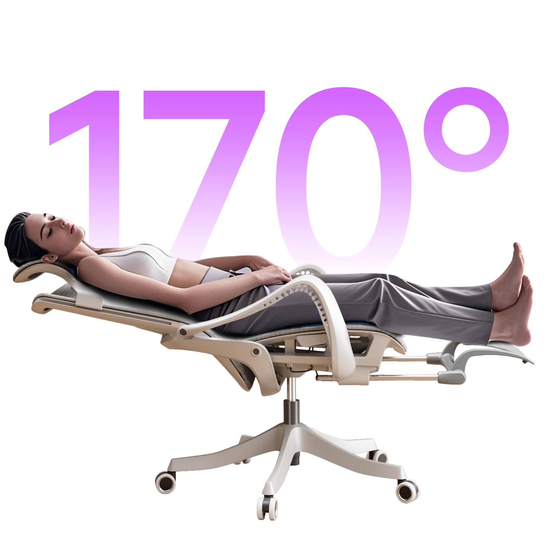 Office Chair, Comfortable for Long Sitting, Computer Chair, Breathable Gaming Chair, Nap Chair, Swivel Chair, Reclining Ergonomic Chair for Home Use