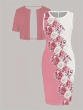 Y 10733 Digital Print V Neck Summer Dress ����ӡ������ȹ