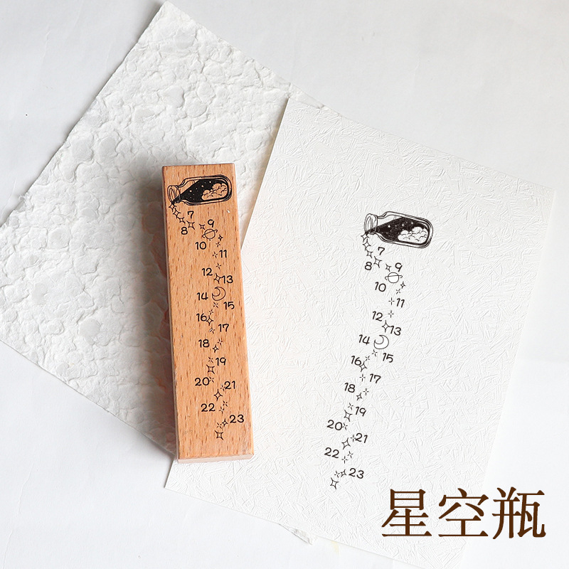 时间记录生活手帐木质印章时间轴可爱高颜值diy装饰日期雕刻印章|undefined