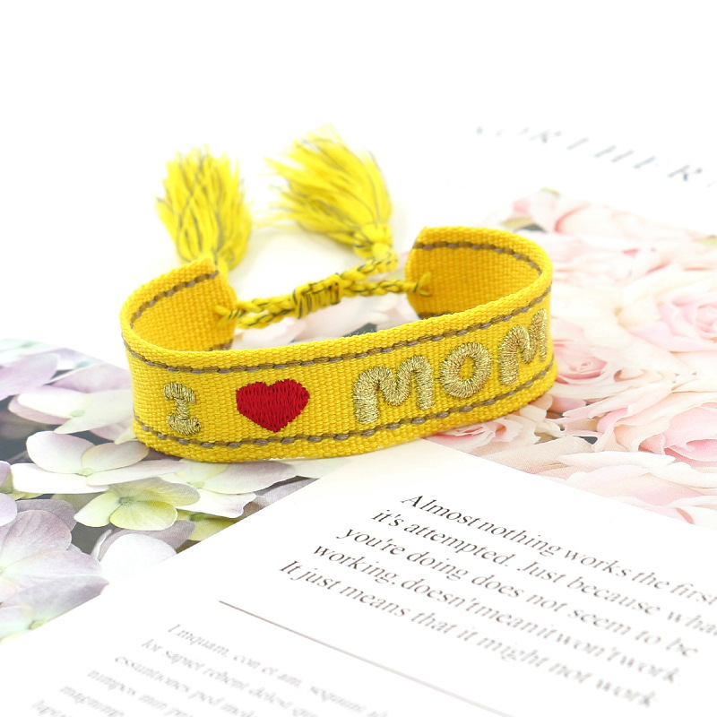 Simple Style Letter Polyester Mother'S Day Unisex Drawstring Bracelets display picture 7