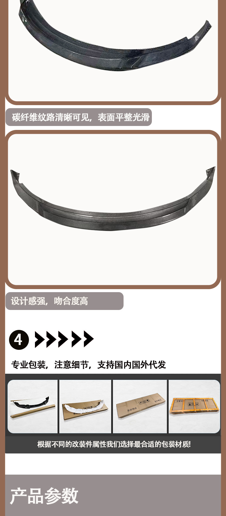 For 2018-IN Tesla Model 3 ART carbon fiber front lip front shovel front chin