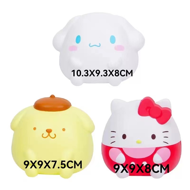 Sanrio descompresión ventilación pellizco música lento rebote juguete fresa oso pellizco música descompresión muñeca cura pequeño regalo