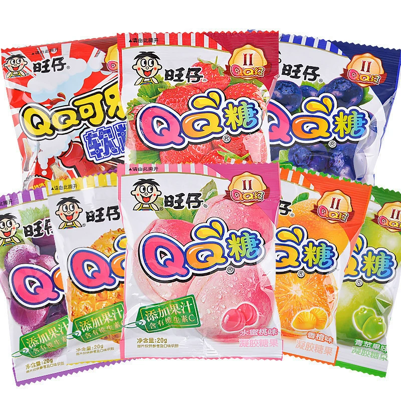 Wangzai QQSugar 20g целая коробка 6 упаковок 1 пачка 20 мешков фруктового сока помадка подсластка детям подарок сахар с подарком