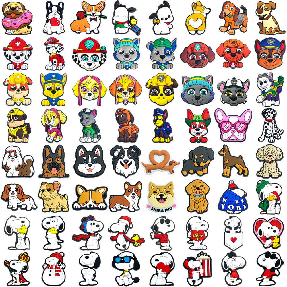 Perro conjunto de dibujos animados agujero accesorios zapatos DIY Chipsing croc botones zapatos flores perros Wang Xingren