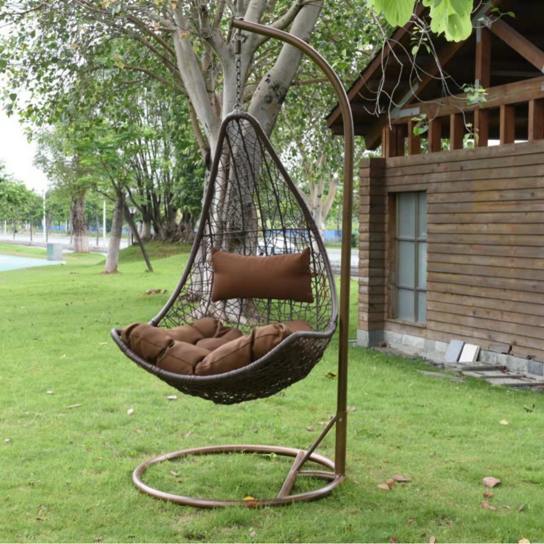 Silla Mecedora Colgante Doble con Estructura Metálica, Móvil y Reclinable, para Parque y Balcón image 9