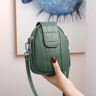 Siti Ya The first layer cowhide 2021 new pattern fashion Mobile phone bag Small bag leisure time lady The single shoulder bag Messenger Female bag