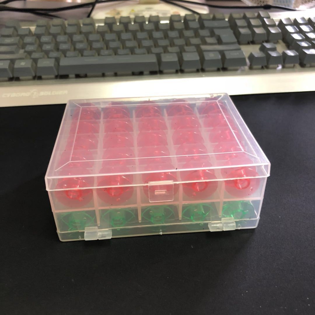 梭芯收纳盒 双层梭芯盒子包含50只彩色梭芯