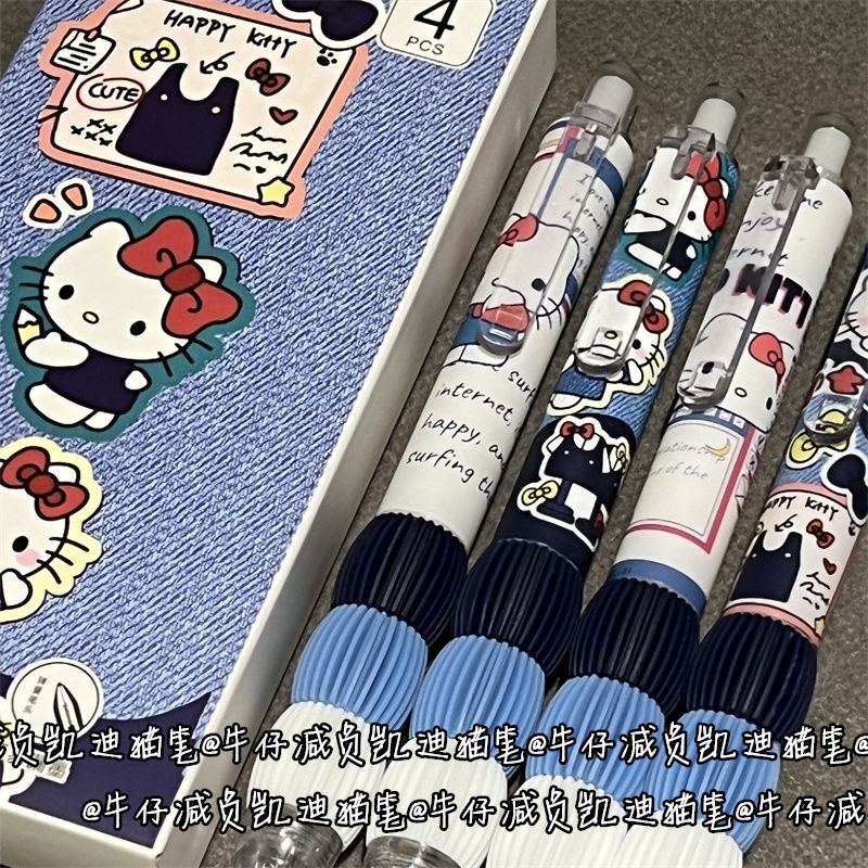 カウボーイキャディ猫ゲルペン漫画高価値ガールハート減圧ペングリップデザイン速乾性学生筆ペン|undefined