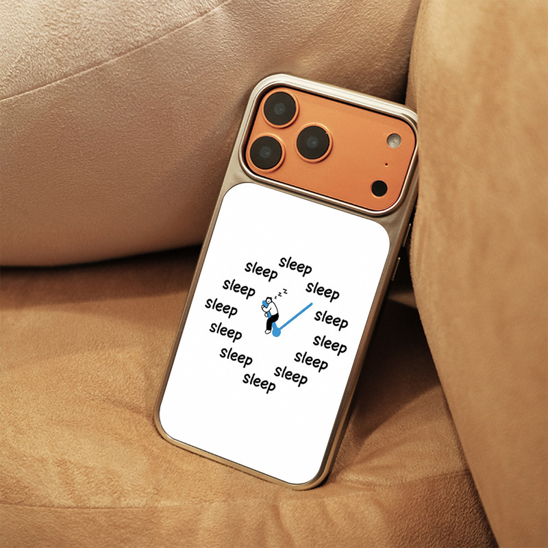 Fun Illustration Black Frame Frosted Glass Case for Apple 18 Pro, 17 Magnetic Magsafe, Huawei, Xiaomi