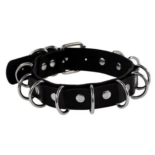 Rockabilly punk necklace rivet collar PU leather women's neck tie choker neck chain collarbone chain gothic accessories