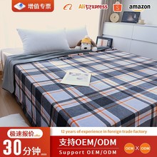 印花仿羊绒塔塔绒三角针毛毯空调毯办公室午休毯源头工厂