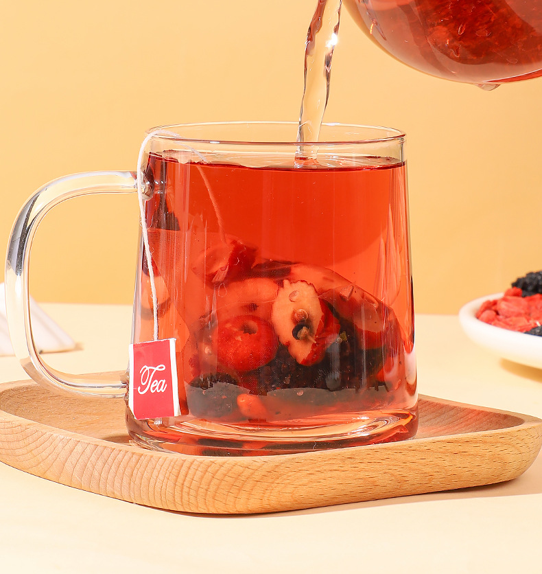 Mulberry Goji Longan Tea Bags with Red and Black Goji Berry 10g Individual Sachets for Daily Herbal Infusion preparation