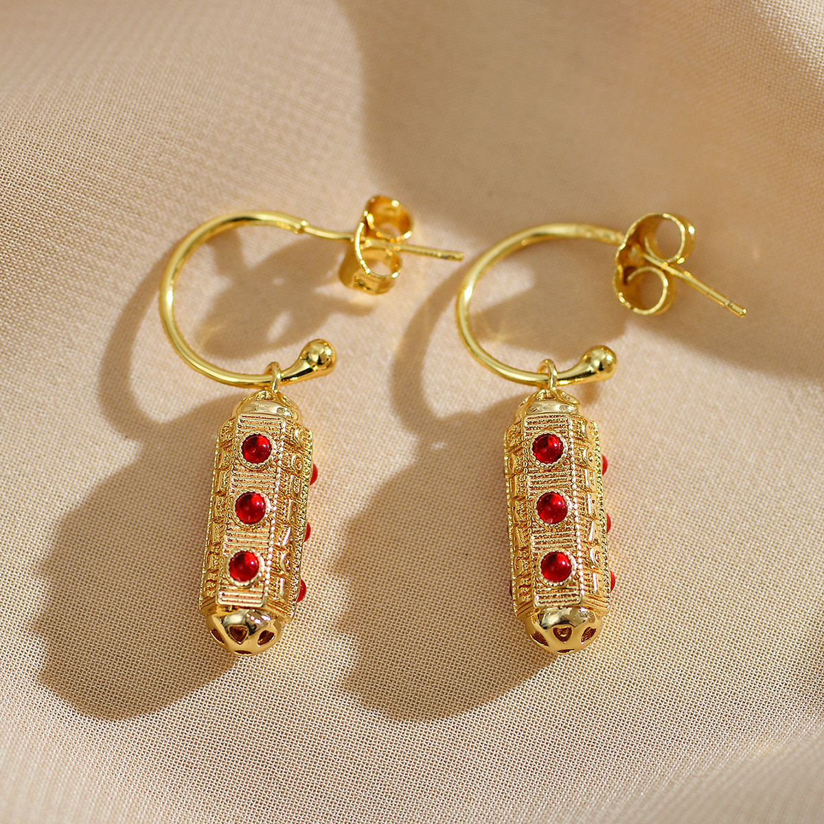 30g Weight Copper Ear Needle Material Drop Earrings Classification 1 Pair Quantity Casual, Daily Occasion Copper Material Geometric, Solid Color Pattern Women's Gender Plating Design Vintage Style Style 1 Pair Vintage Style Geometric Solid Color Plating Copper Drop Earrings 5