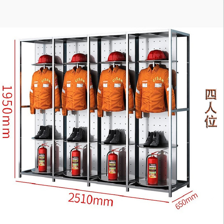 消防战斗服架消防服快速更衣架不锈钢消防服架 双面旋转消防衣架.