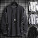 Foreign trade heavy waffle cashew flower ins Japanese fake two-piece round neck sweater men's spring and autumn trendy top wholesale