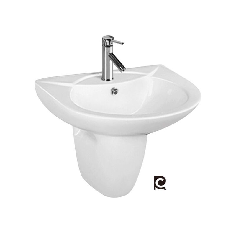 Chaozhou Manufacturer Wholesale Wall-Mounted Washbasin 8001 Bathroom Ceramic Separate Wash Basin Sink
