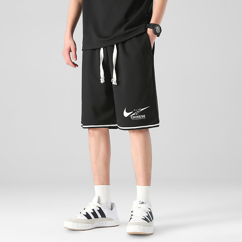 Al por mayor transfronterizo deportivo de ocio de verano de mangas cortas pantalones elásticos de cinco puntos de hombre de punto sueltos pantalones rectos image 12