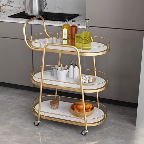 Scandinavian Commercial and Home Restaurant Mobile Cart, High-End Bar Cart for Hotels and Clubs, Three-Layer Food Delivery Cart
