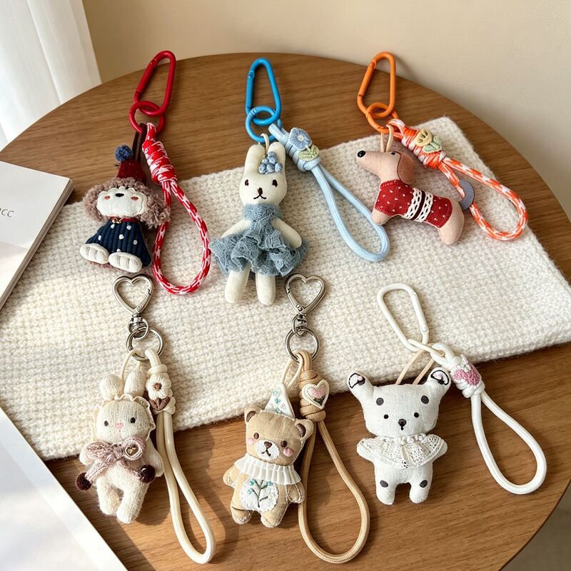 New Japanese-style cartoon fabric dog pendant, high-end cute plush toy, bag and keychain accessory New Japanese-style cartoon fabric dog pendant, high-end cute plush toy, bag and keychain accessory