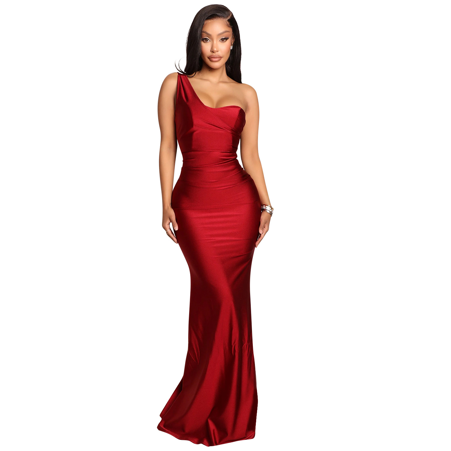 Women's Sheath Dress Fashion Strapless Patchwork Sleeveless Solid Color Maxi Long Dress Daily display picture 19