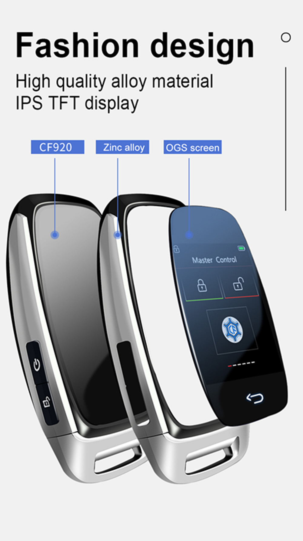 Smart Car Key Upgrade Modification One-Key Start LCD Touch Screen Remote