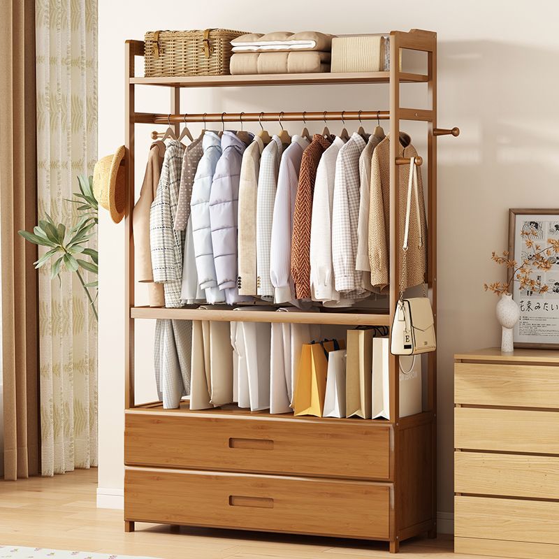 Coat Rack Floor-Standing Indoor Clothes Rack Home Balcony Clothes Drying Rack Bedroom Storage Rack Cabinet Simple Wardrobe