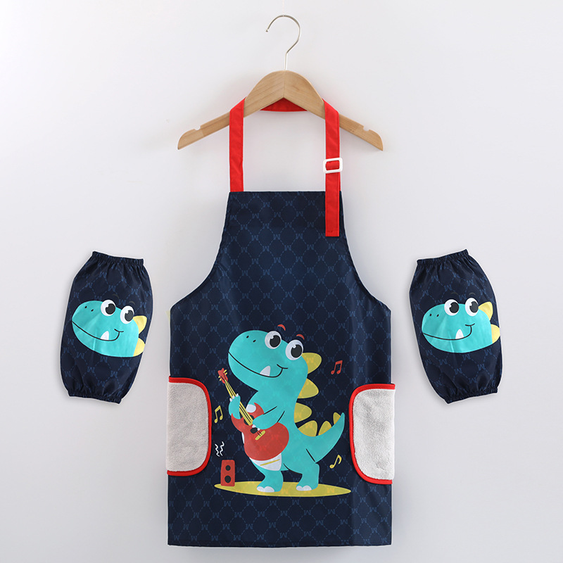 Delantal para niños impermeable anti-sucio borrable mano Niños y Niñas Ropa de pintura jardín de infantes bebé pintura ropa anti-desgaste mono