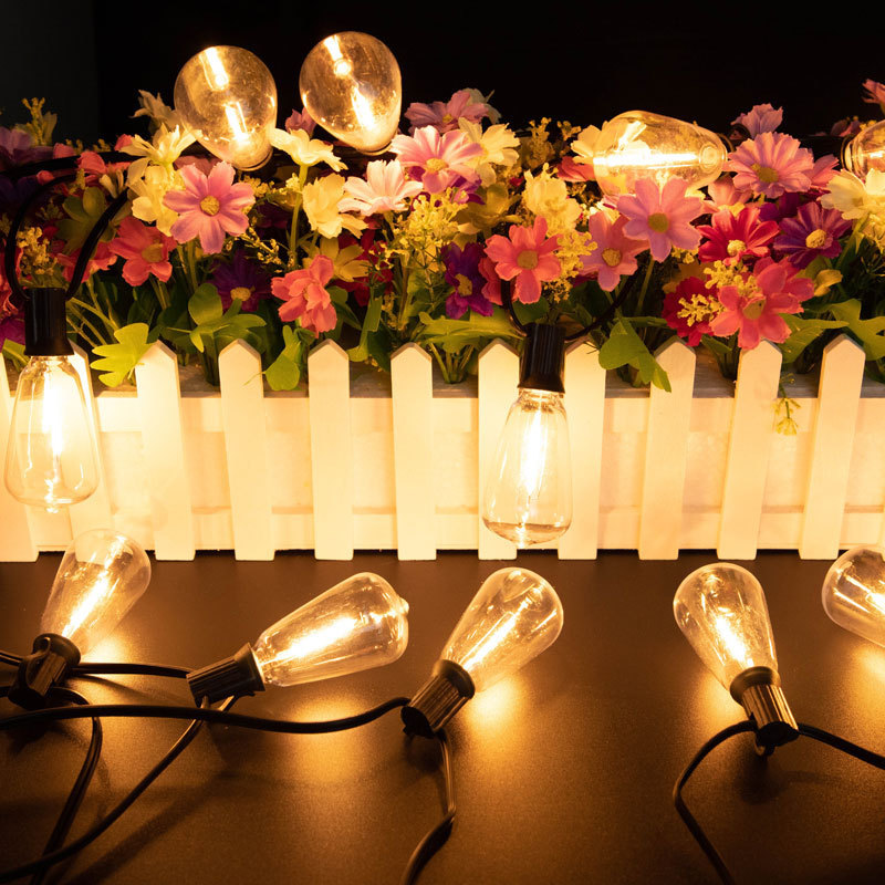 ST38 solar al aire libre string led transfronterizo impermeable control remoto Navidad colgar árbol decoración string de luces camping luz de atmósfera