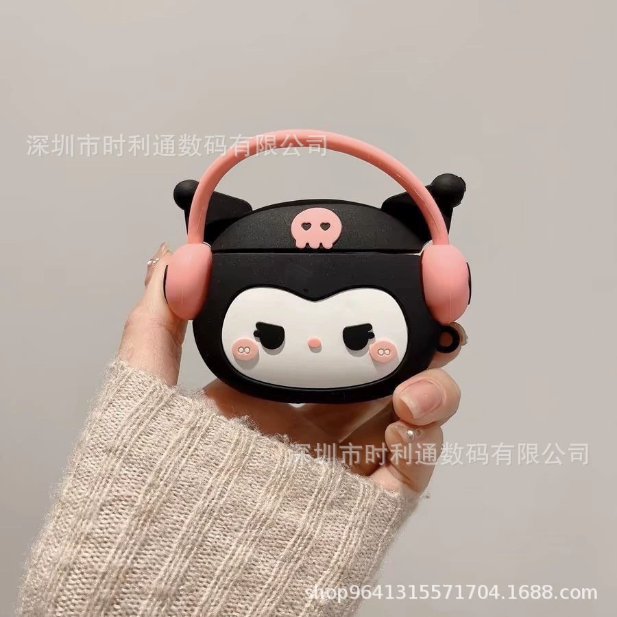 Силиконовый защитный чехол (совместим с Apple AirPods), 3D‑дизайны, с карабином или шнурком, лёгкий