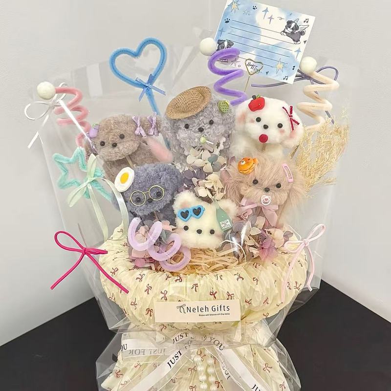 情人节成品扭扭棒小狗玩偶花束创意可爱生日礼物送女友闺蜜伴手礼|undefined