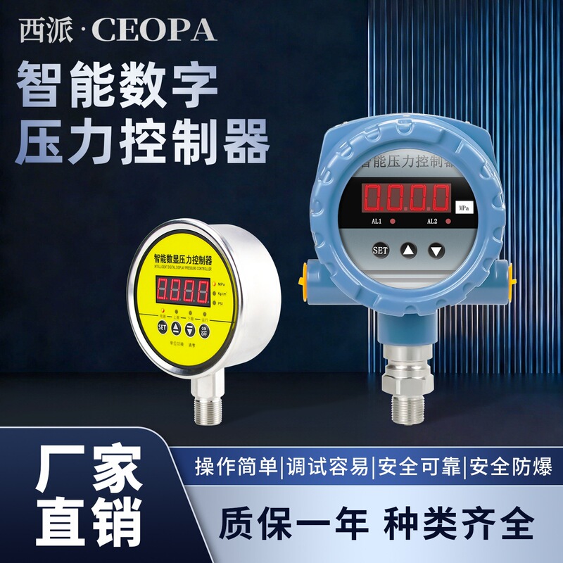 Digital Display Pressure Controller Relay Alarm Water Pressure Oil Pressure Negative Pressure Intelligent Electric Contact Pressure Gauge Pressure Switch