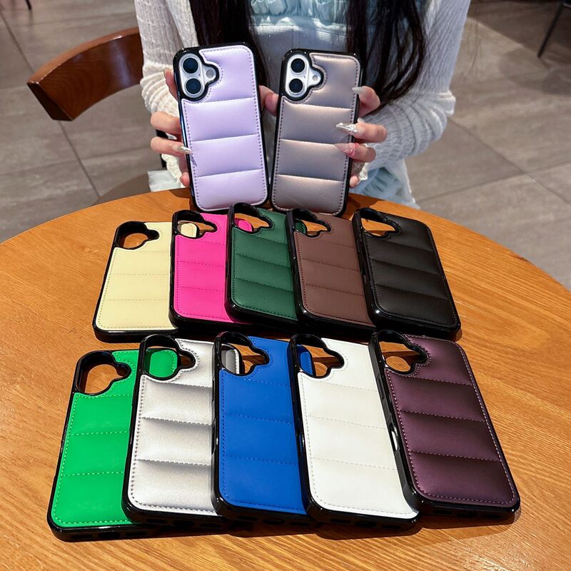Solid Color Cotton-Filled Leather down Jacket iPhone 16 Pro Max Phone Case Apple 15 Cross-Border Trade 17 Couple 13 Solid Color Cotton-Filled Leather down Jacket iPhone 16 Pro Max Phone Case Apple 15 Cross-Border Trade 17 Couple 13