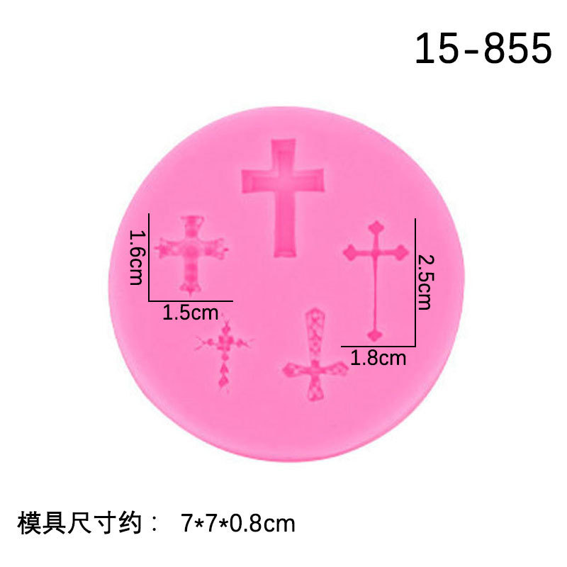 En stock tamaño de lote forma cruzada silicona molde creativo hornear fondant cake chocolate arcilla molde de cerámica suave