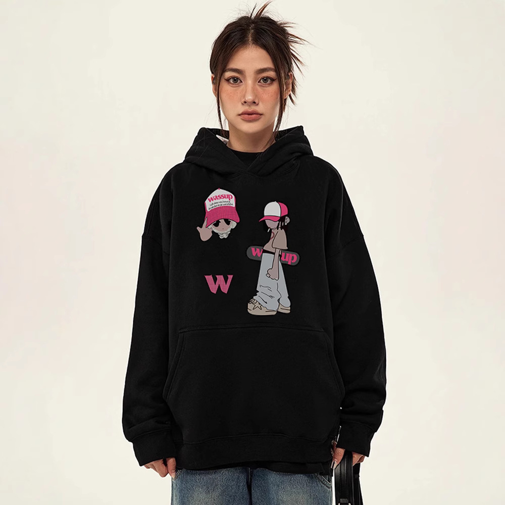 2025 nuevo estilo WASSUP HEODS suéter con capucha pareja primavera y otoño marca de moda masculina ins top suelto casual