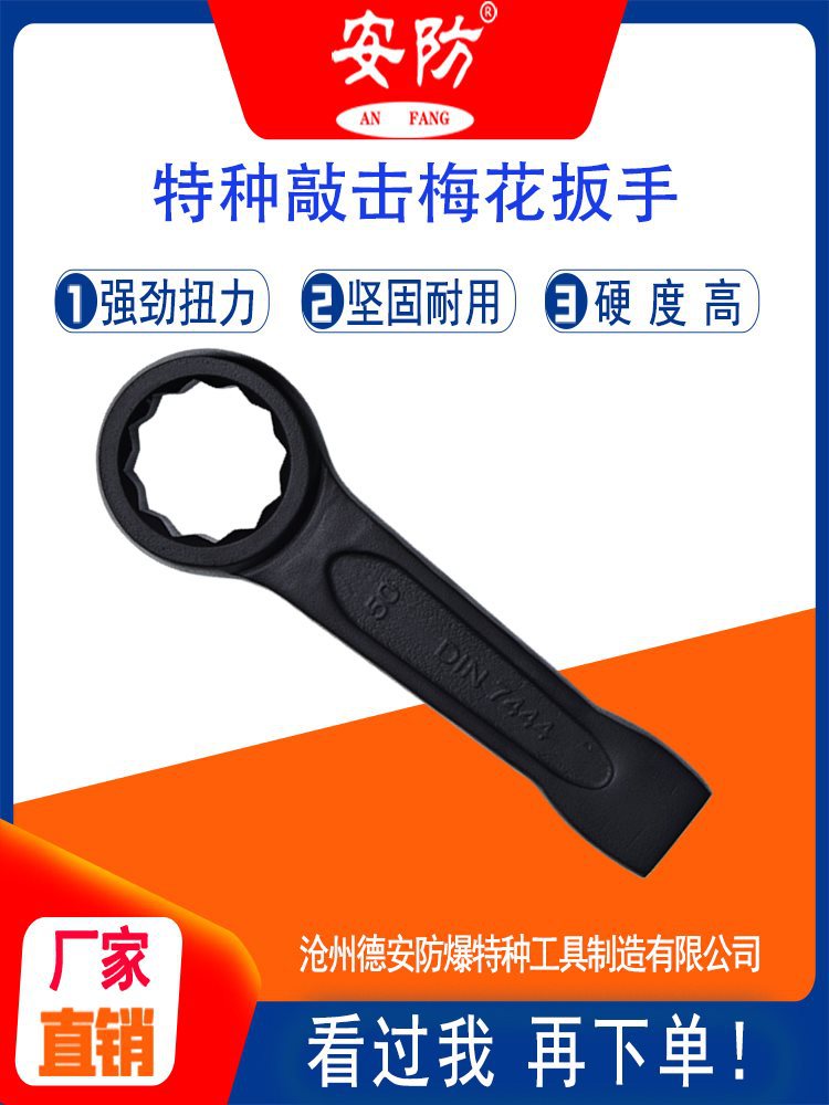 整体模锻敲击扳子碳钢梅花扳手打击扳手规格锤击工具 36mm扳手
