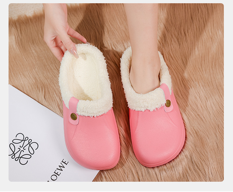 Unisex Streetwear Solid Color Round Toe Cotton Slippers display picture 15