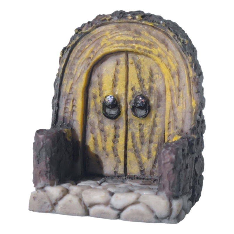 Simulación chic pequeña puerta de madera marco de fotos accesorios tanque de peces decoración del paisaje puertas y ventanas de resina psicológica bandeja de arena suministros puerta