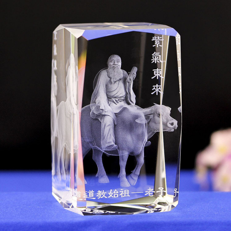 Escultura interior de cristal Serie de animales 3D Estatua de Buda de cristal Modelo de edificio de cristal Decoración del hogar Recuerdos de viaje Suministro transfronterizo