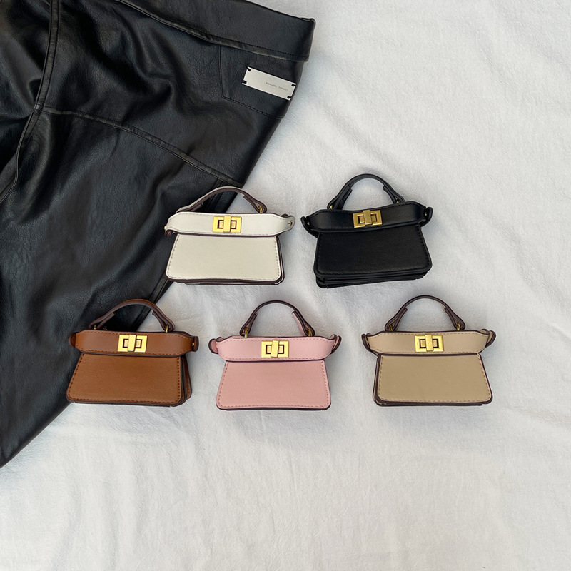 Cadena de moda bolso para niños estilo occidental mini cinturón bufanda de seda bolso de niña con cerradura de doble cara bolso de accesorios para niños y niñas